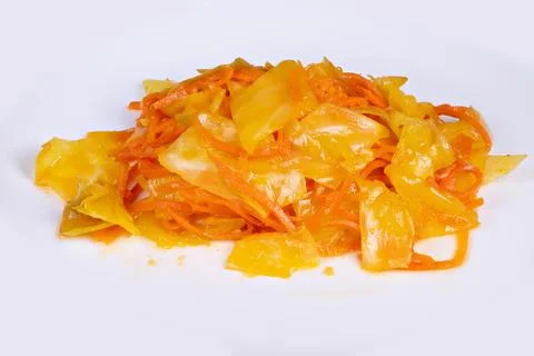 Brightly colored fermented vegetable side dish. Stylish restaurant image highlig Stock Photos