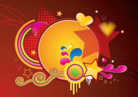 Brightly colored funky abstract background, vector illustration Stock Illustration