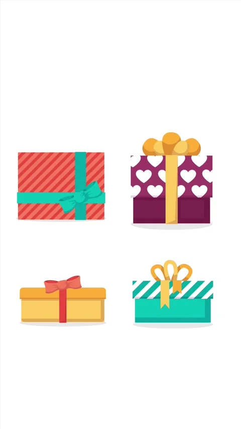 Brightly colored gift boxes with bows Stock Footage 280461610