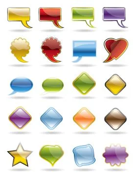 Brightly colored, glossy web elements 스톡 일러스트