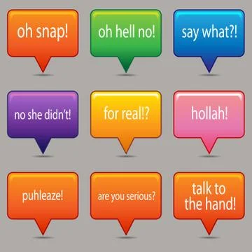 Brightly colored messaging windows Stock Illustration