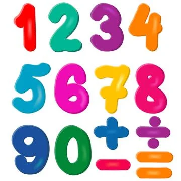 Brightly Colored Numbers Stock Illustration