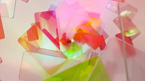 Brightly colored plastic cards fall from above in a spiral path. Smartphone Illustrazione stock