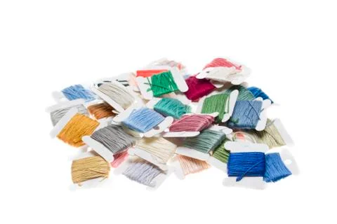 Brightly Colored Spools of Thread Stock Photos