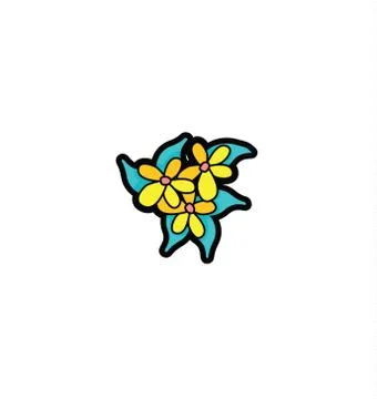 Brightly colored spring and summer flowers icon isolated on white background. Stock Illustration