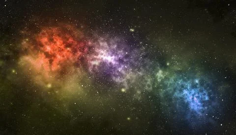Brightly Colored Supernova in Deep Space Stock Illustration