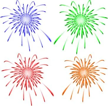 Brightly colorful vector fireworks. Vector Illustration