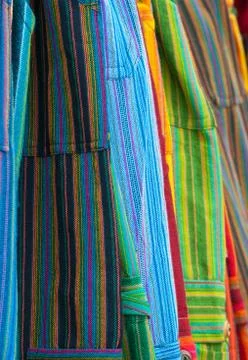 Brightly coloured clothes Stock Photos