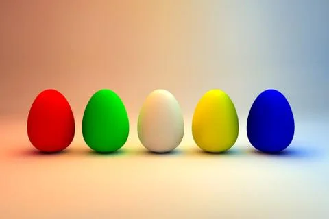 Brightly coloured easter eggs Stock Illustration