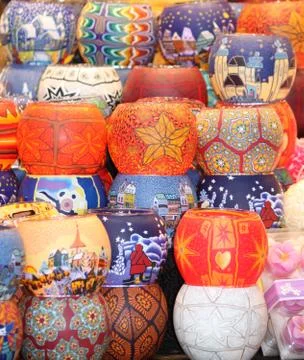 Brightly Decorated Lanterns. Foto stock