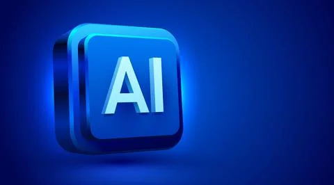 Brightly glowing AI computer chip. Technology concept. CPU processor. Computer 스톡 일러스트