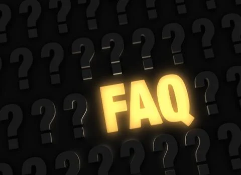 Brightly glowing faq Stock Illustration