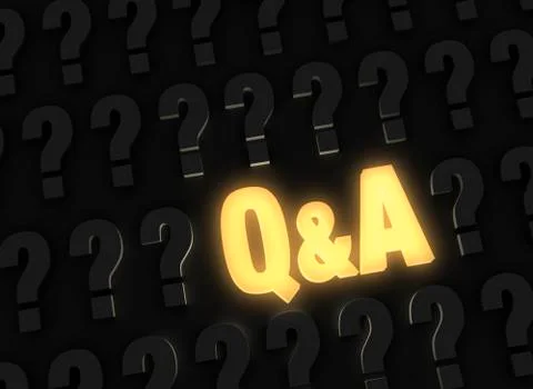 Brightly Glowing Q&amp;A. Stock Illustration