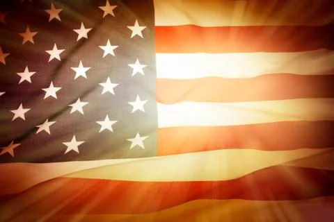Brightly lit american flag background Stock Photos