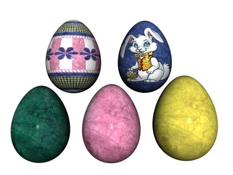 Brightly painted eggs for Easter Stock Illustration