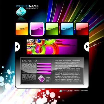 Brightly vector website design template. Stock Illustration