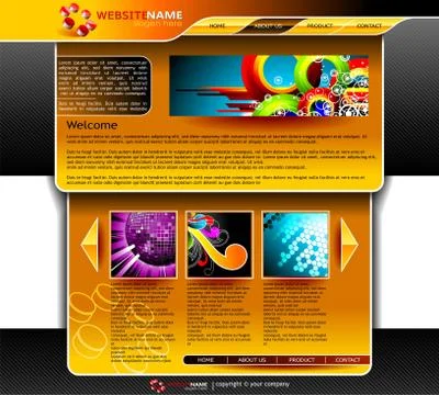 Brightly vector website design template. Stock Illustration