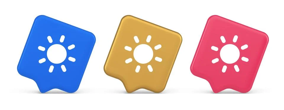 Brightness button sun light warm cold contrast digital interface 3d realist.. Stock Illustration
