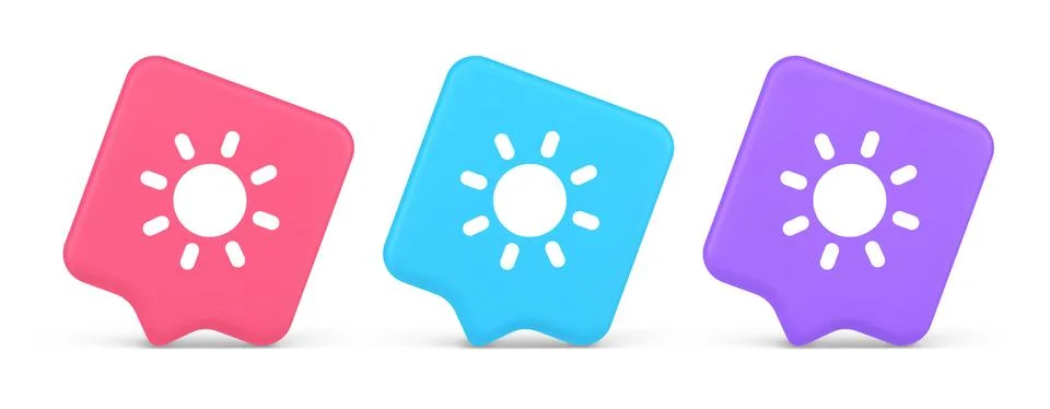 Brightness button sun light warm cold contrast digital interface 3d realist.. Stock Illustration