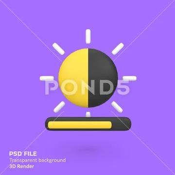 Brightness Contrast isolated 3d render icon illustration PSD Template