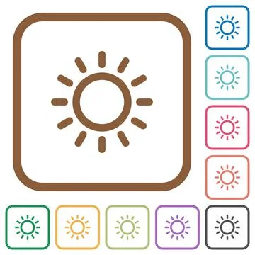 Brightness control simple icons Illustrazione stock