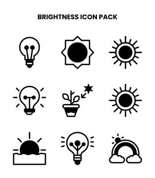Brightness DuoTone Design Icons Pack Stock Illustration