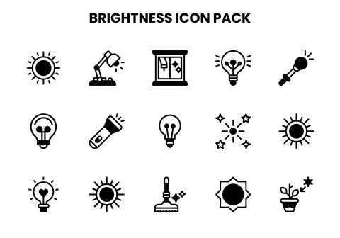 Brightness DuoTone Design Icons Pack Stock Illustration