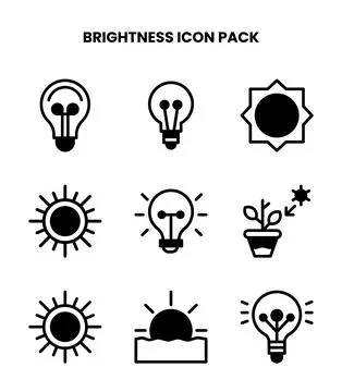 Brightness DuoTone Graphics Icons Pack Stock Illustration