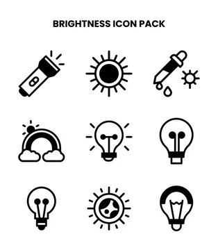 Brightness DuoTone Set Icons Pack Stock Illustration