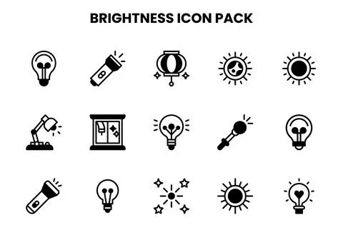 Brightness DuoTone Vector Icons Pack イラスト素材