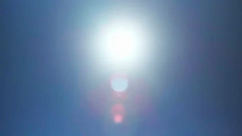 Brightness of the sun decrease with lens flares Stock Footage 130881809