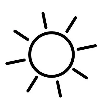 Brightness of the sun Icon, Vector Art Intensity Settings I, suitable for weathe Illustrazione stock