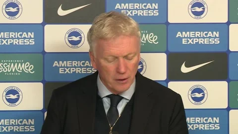 Brighton 1-1 Everton: David Moyes post-match press conference Stock Footage 327981172