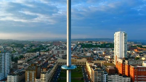 Brighton Beach | Aerial Shot Stock Footage 90918501