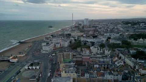 Brighton Beach front towards Old Steine Video stock 257904381