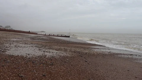 Brighton Beach in the January Video stock 123333680
