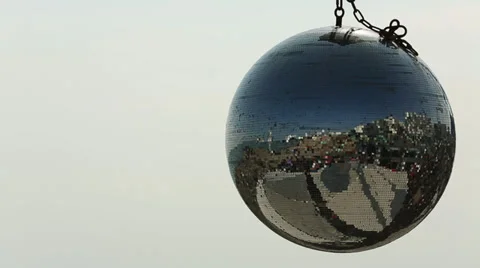 Brighton Beach reflection in disco ball Stock Footage 39693533
