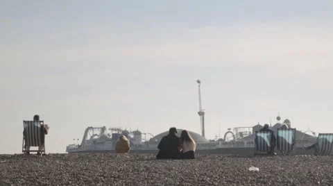 Brighton Beach Town Seafront | HD 1080 Stock Footage 47716792