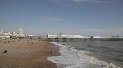Brighton Beach Town Seafront | HD 1080 Stock Footage 47716875