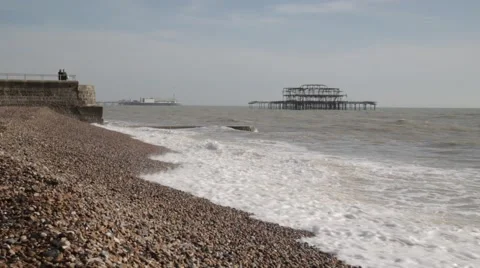 Brighton Beach Town Seafront | HD 1080 Stock Footage 47717584