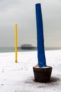 Brighton beach in winter Foto stock