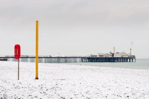 Brighton beach in winter Foto stock