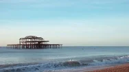 Brighton England Hyperlapse Timelapse, West Pier Time Lapse Travel Industry Stock Footage