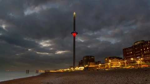 Brighton i360 4K Timelapse Video stock 72595965