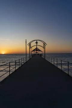 Brighton Jetty at sunset Stock Photos