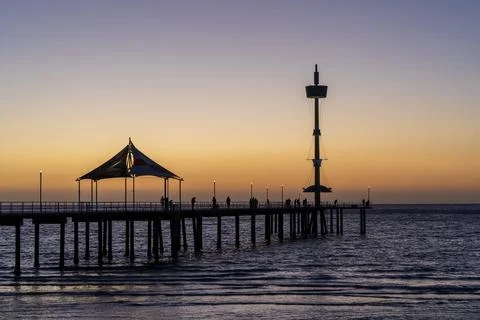 Brighton Jetty at sunset Stock Photos