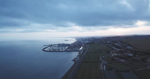 Brighton Marina drone Video stock 113963881