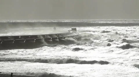 Brighton Marina  Storm 01 Stock Footage 32254713
