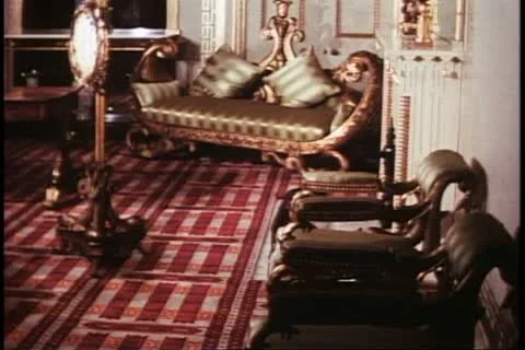 The Brighton Pavilion, a period room in the Royal Palace in Brighton, England Stock Footage