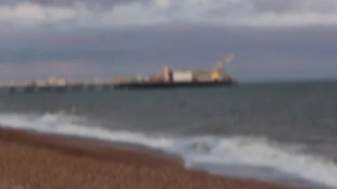 Brighton Pear, far away, on a windy day Stock Footage 101129748